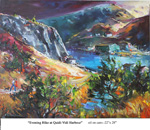 Evening Hike at Quidi Vidi Harbour, Oil on Canvas